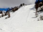 Schwarze Piste unterhalb der Sesselbahn Butieres
