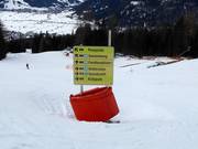 Wegweiser im Skigebiet