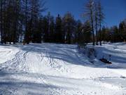 Ende der mittelschweren Piste Rennstrecke