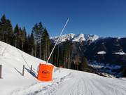 Lanzenbeschneiung an der Talabfahrt