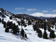 Unterkünfte in den Wäldern an den Pisten