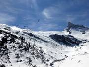 Das Talbett des Großen Kunerbach trennt die Sommerbergalm vom höher gelegenen Skigebietsteil.