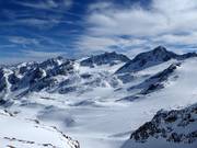 Blick vom Daunjoch über den Stubaier Gletscher