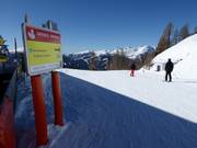 Ausschilderung der Talabfahrt nach St. Michael