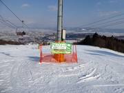 Pistenausschilderung im Skigebiet Furano