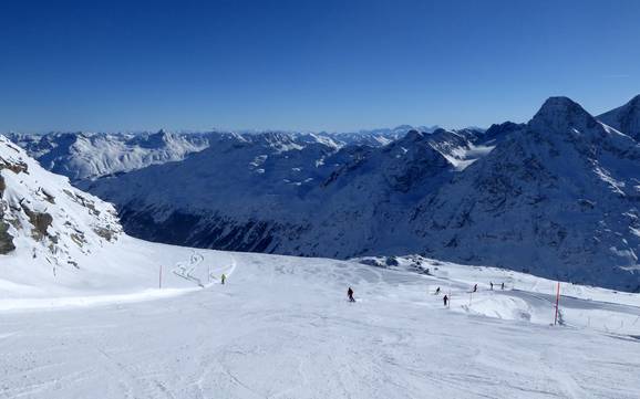 Größter Höhenunterschied in Engadin St. Moritz – Skigebiet Corvatsch/Furtschellas