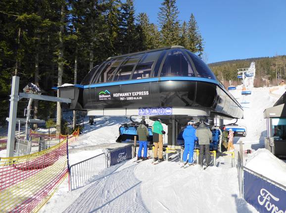 Hofmanky Express - 6er Hochgeschwindigkeits-Sesselbahn (kuppelbar) mit Abdeckhauben und Sitzheizung