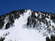 Steiles Gelände ausgehend von der High Traverse