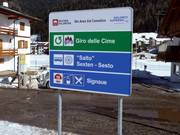 Informationstafel in der Ski Area Val Comelico