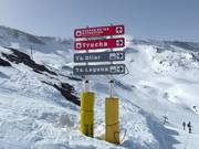 Pistenausschilderung im Skigebiet Sierra Nevada