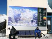 Pistenplan mit aktuellen Betriebsinformationen an der Mittelstation