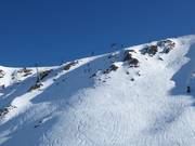 Extremes Gelände an der 4er-Sesselbahn Privilège