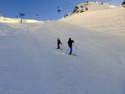 Steile Abfahrt am Planplatten