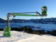 Schneekanonen ermöglichen eine großflächige Beschneiung