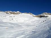 Blick auf die Tiefschneehänge am Hohstock