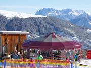 Schirmbar Gadein an der Bergstation der Gondelbahn