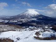 Blick auf die Unterkünfte im Hirafu Village und Yamada