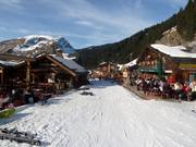 Die Hütten auf der Talabfahrt nach Ardent