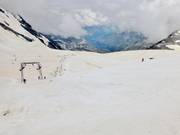 Steilhang an der Piste Payer agonistica von oben