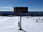 Pistenausschilderung im Skigebiet Idre Fjäll