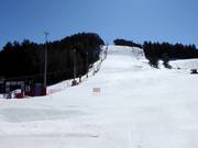 Blick auf das kleine Skigebiet Deutschnofen