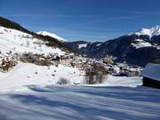 Blick auf die Unterkünfte in Ladis