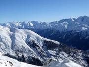 Blick vom Eggishorn auf das Skigebiet Bellwald