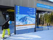 Pistenausschilderung an der Bergstation