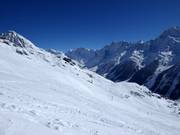 Freeridegelände im Skigebiet Lauchernalp