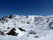 Blick auf das freie Skigelände im Skigebiet Vogel