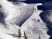 Perfekt profilierte Piste zwischen Col Sarezza und Contenery