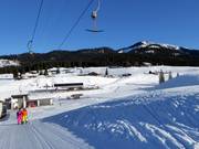 Blick auf die Unterkünfte auf der Winklmoosalm