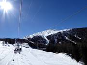 Mit dem Moosalp-Express in den oberen Teil des Skigebietes