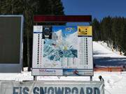 Informationstafel mitten im Skigebiet