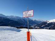 Pistenausschilderung im Skigebiet Bellwald