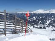 Markierung der Skiroute