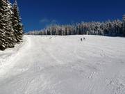 Leichte Abfahrt im oberen Bereich