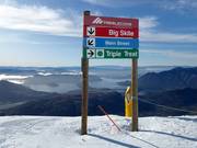 Pistenausschilderung im Skigebiet Treble Cone