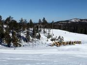Die Schneekanonen und Schneilanzen warten auf den nächsten Einsatz