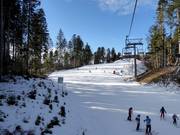 Breite und leichte Piste Le Cogole