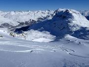 Tiefschneespuren am Corvatsch