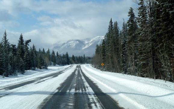 Clark Range: Anfahrt in Skigebiete und Parken an Skigebieten – Anfahrt, Parken Castle Mountain