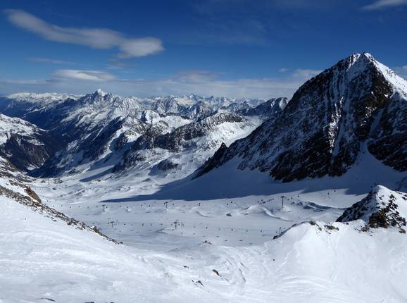 Blick von Wildspitz über den Stubaier Gletscher