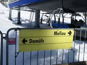 Pistenausschilderung im Skigebiet Damüls-Mellau