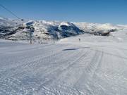 Frisch präparierte Piste in Hovden