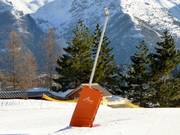 Schneekanone an der Nabines Piste
