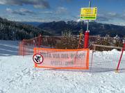 Pistenausschilderung auf der Alpe Cermis