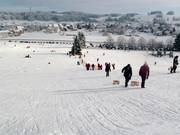 Neben der Piste gibt es auch einen Rodelhang