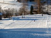 Abfahrt auf der rechten Seite des Skilifts