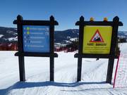 Pistenausschilderung im Skigebiet Kvitfjell